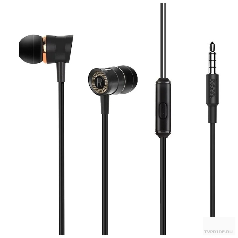 HOCO M37/ Наушники  микрофон/ Многофункциональная кнопка/ 1.2м/ 3.5 mm jack/ Black