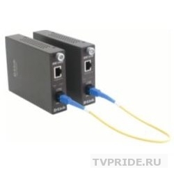 D-Link DMC-1910R/A9A WDM медиаконвертер с 1 портом 1000Base-T и 1 портом 1000Base-LX с разъемом SC Tx 1310 нм Rx 1550 нм для одномодового оптического кабеля до 15 км