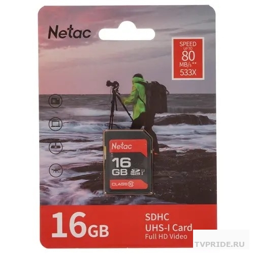 SecureDigital 16GB Netac P600 SDHC U1/C10 up to 80MB/s, retail pack NT02P600STN-016G-R