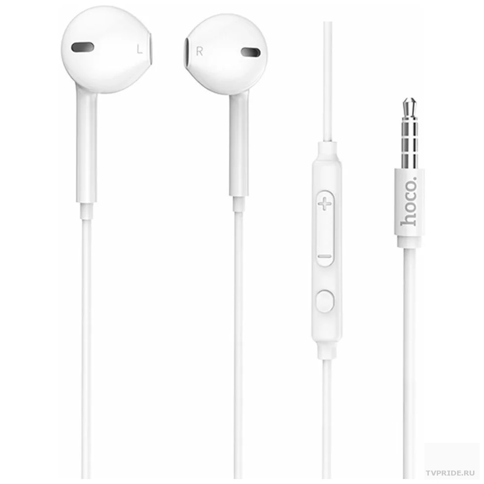 HOCO M55/ Наушники  микрофон/ Кнопка ответа/ 1.2м/ 3.5 mm jack/ White
