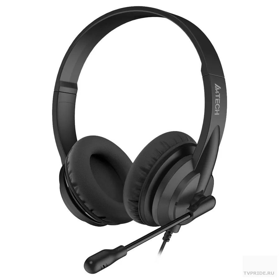 Наушники с микрофоном A4Tech HS-10 черный 2м накладные оголовье HS-10/3.5MM PLUG/BLACK