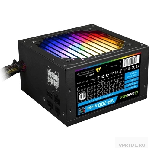 GameMax Блок питания ATX 700W VP-700-RGB-MODULAR 80, Ultra quiet