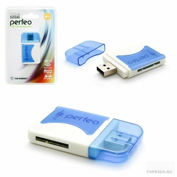 Perfeo Card Reader SD/MMCMicro SDMSM2, PF-VI-R010 Blue синий PF4257